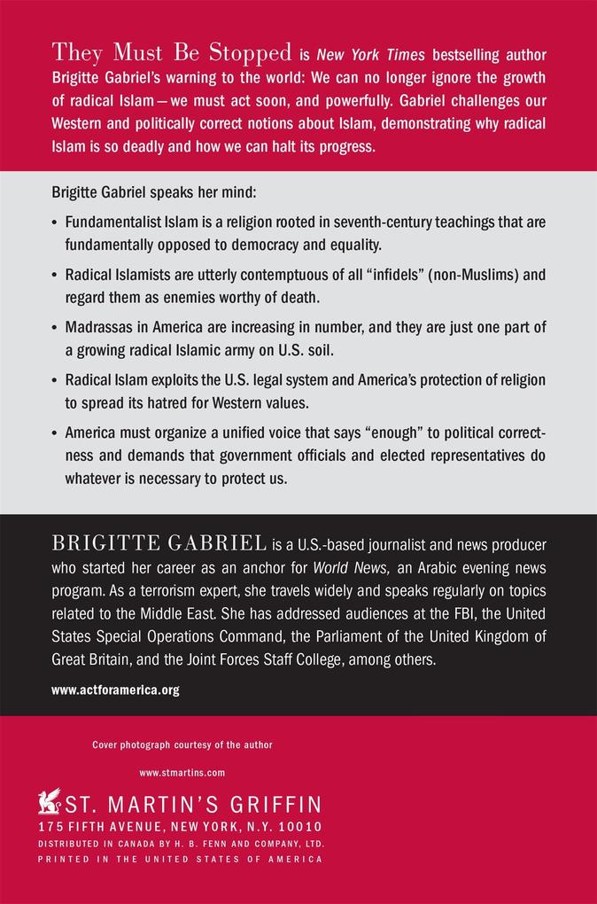 Weitere Ansicht: They Must Be Stopped | Brigitte Gabriel