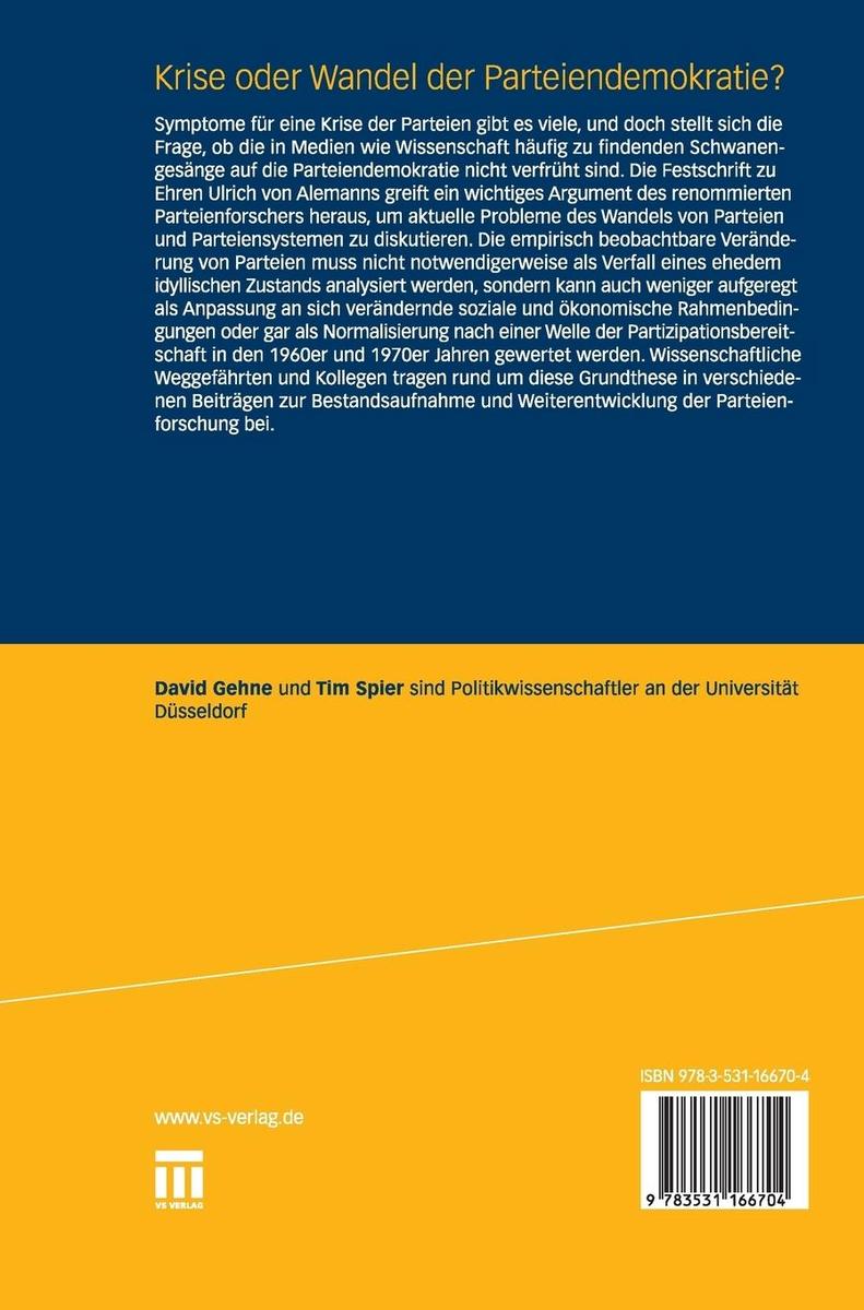 Weitere Ansicht: Krise oder Wandel der Parteiendemokratie?