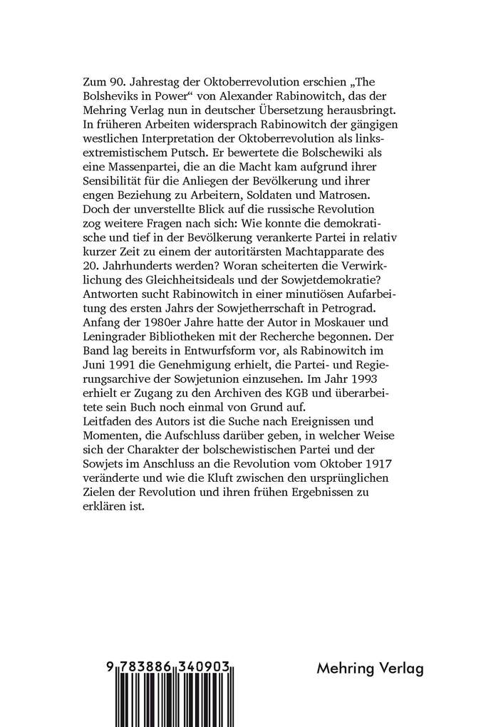 Weitere Ansicht: Die Sowjetmacht | Alexander Rabinowitch