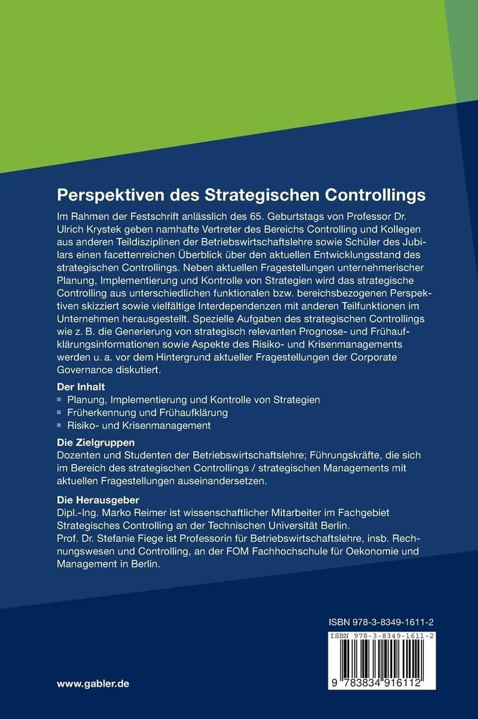 Weitere Ansicht: Perspektiven des Strategischen Controllings