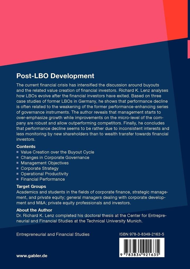 Weitere Ansicht: Post-LBO development | Richard K. Lenz
