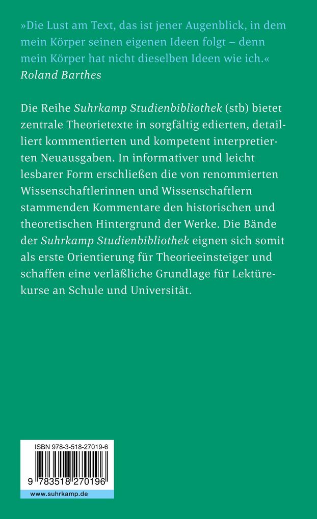 Weitere Ansicht: Die Lust am Text | Roland Barthes