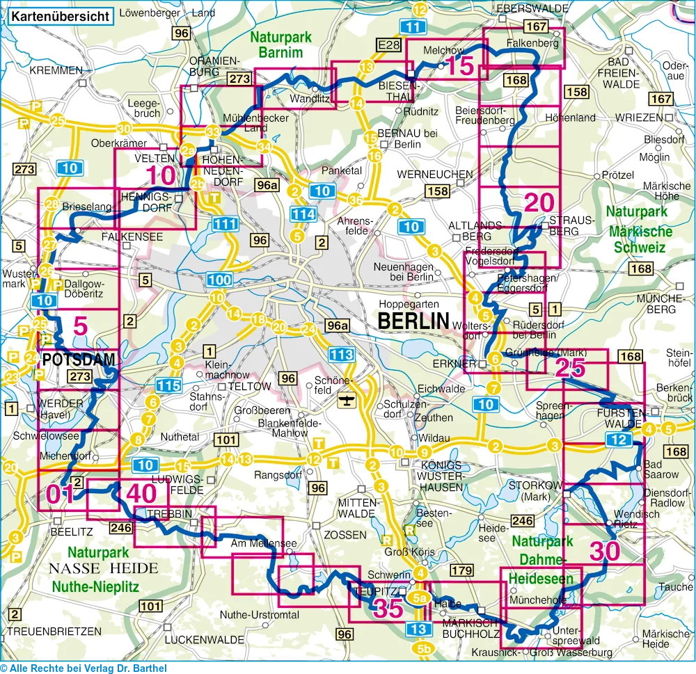 Weitere Ansicht: 66-Seen-Weg um Berlin 1 : 50 000