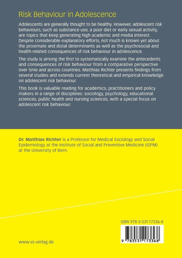 Weitere Ansicht: Risk Behaviour in Adolescence | Matthias Richter