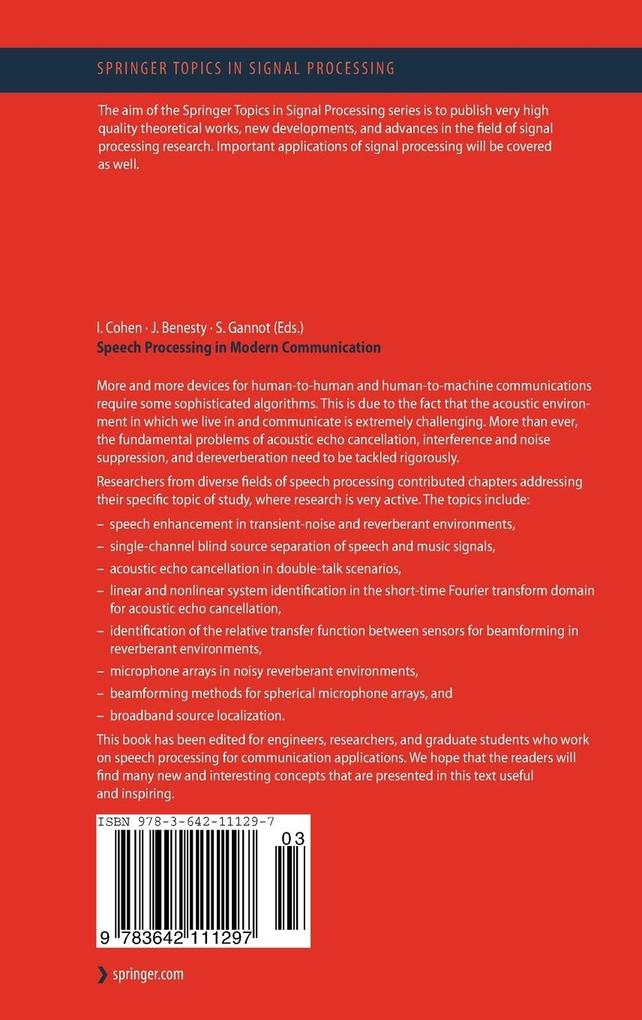 Weitere Ansicht: Speech Processing in Modern Communication