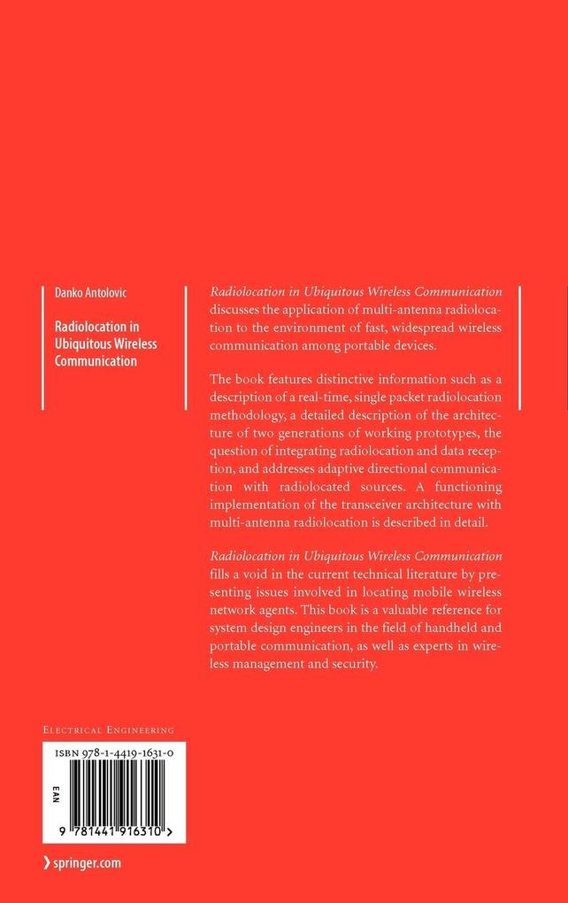 Weitere Ansicht: Radiolocation in Ubiquitous Wireless Communication | Danko Antolovic
