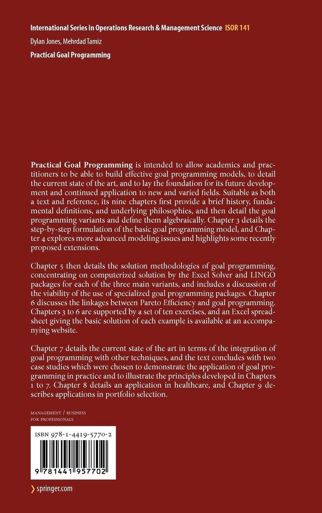 Weitere Ansicht: Practical Goal Programming | Dylan Jones, Mehrdad Tamiz