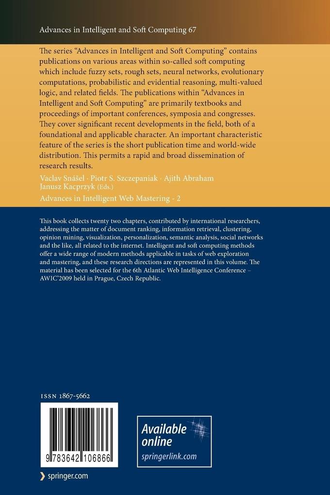 Weitere Ansicht: Advances in Intelligent Web Mastering - 2
