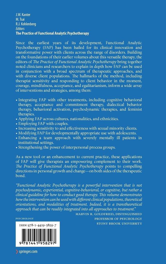 Weitere Ansicht: The Practice of Functional Analytic Psychotherapy