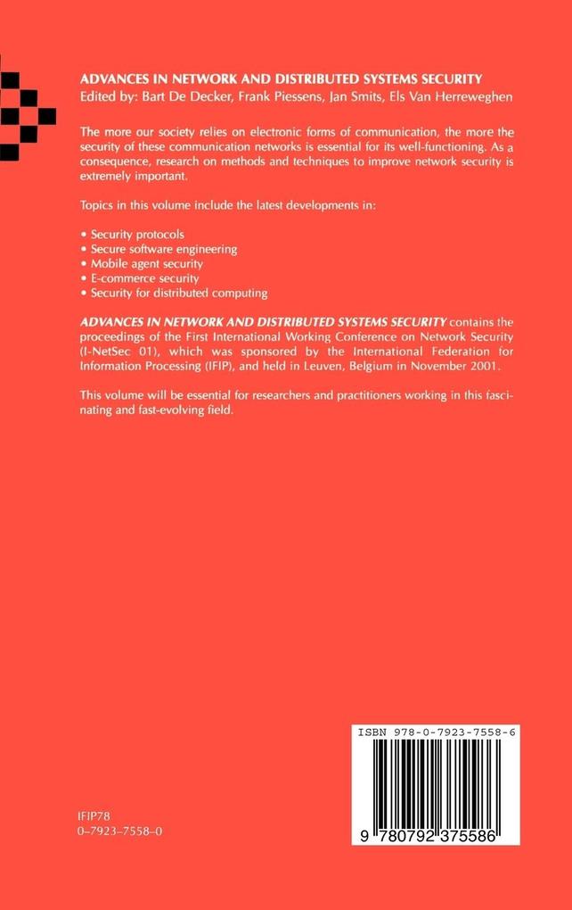 Weitere Ansicht: Advances in Network and Distributed Systems Security