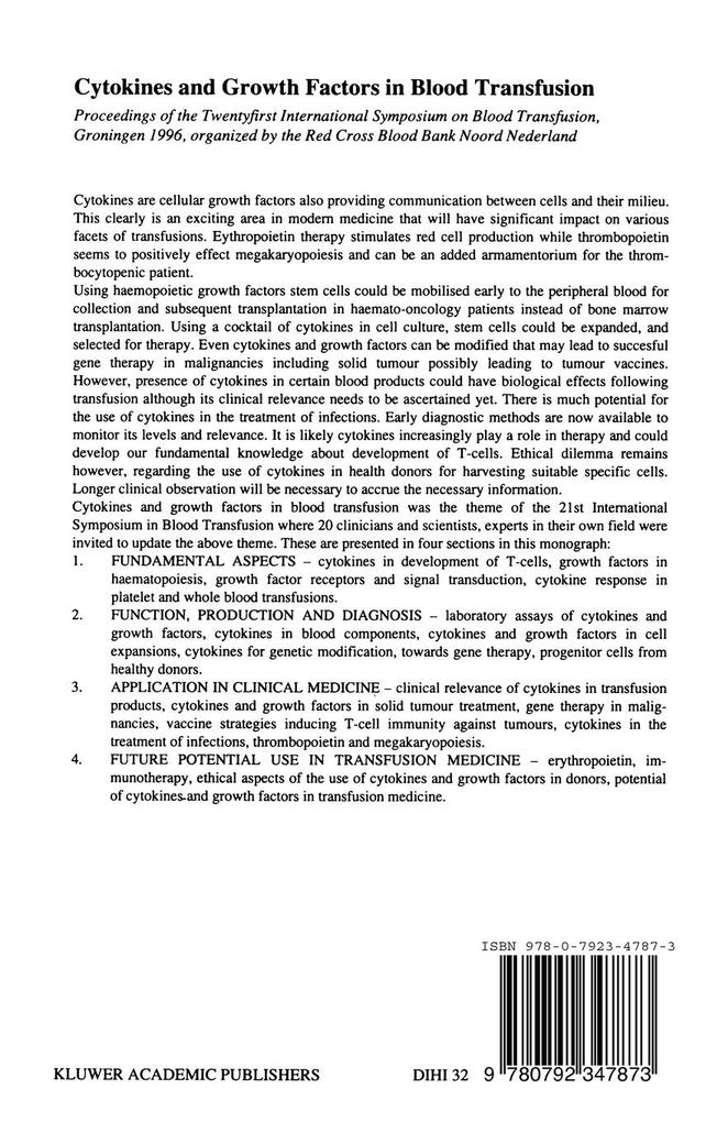 Weitere Ansicht: Cytokines and Growth Factors in Blood Transfusion