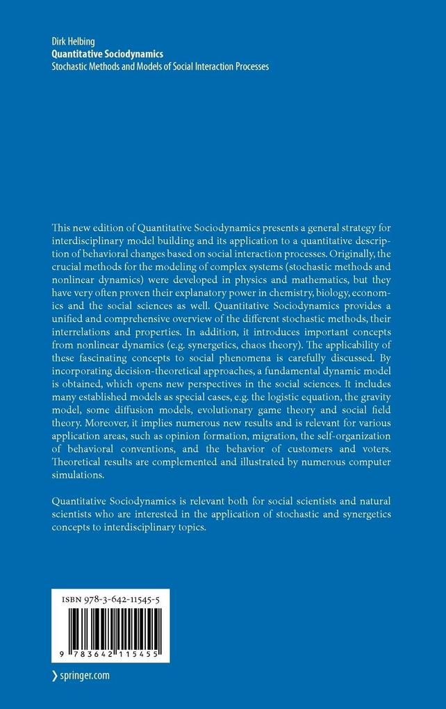Weitere Ansicht: Quantitative Sociodynamics | Dirk Helbing