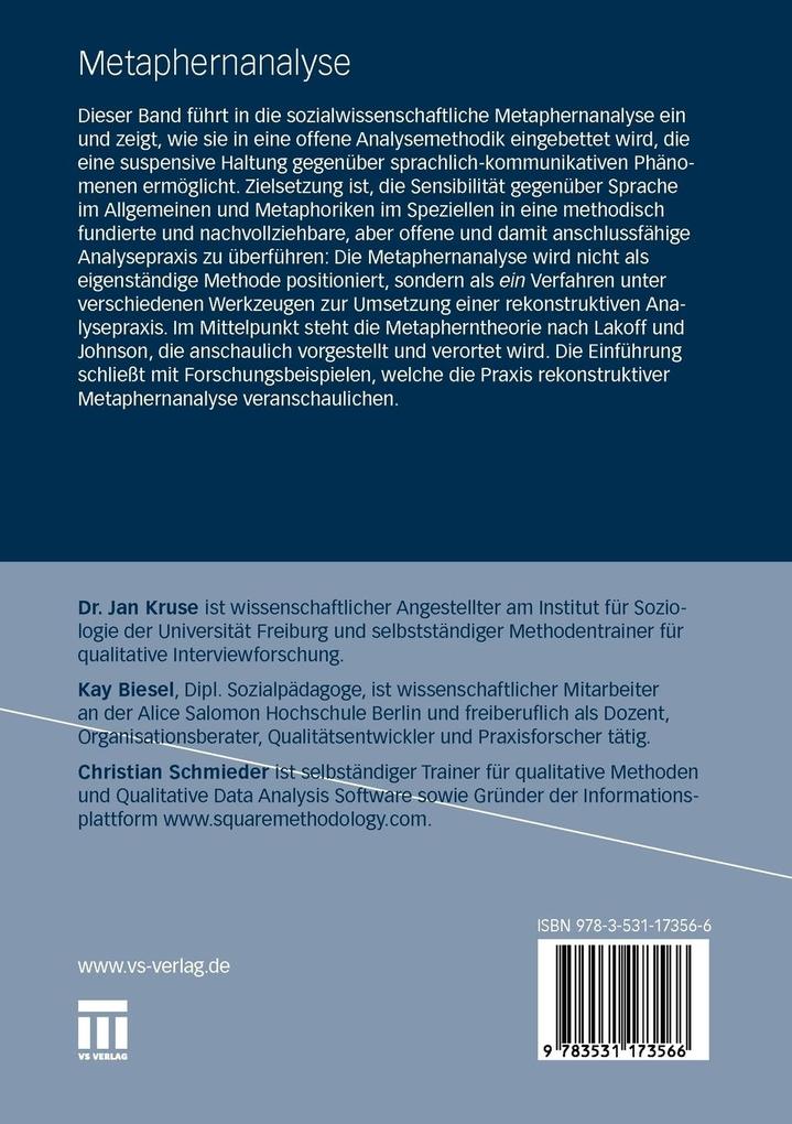 Weitere Ansicht: Metaphernanalyse | Kay Biesel, Jan Kruse, Christian Schmieder