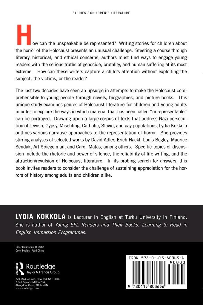 Weitere Ansicht: Representing the Holocaust in Children's Literature | Lydia Kokkola