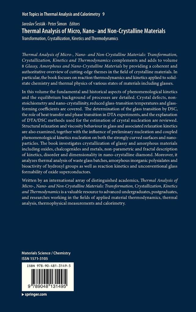 Weitere Ansicht: Thermal analysis of Micro, Nano- and Non-Crystalline Materials