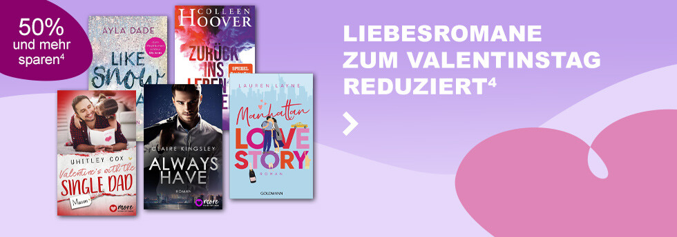Liebesroman eBooks zum Valentinstag reduziert bei eBook.de